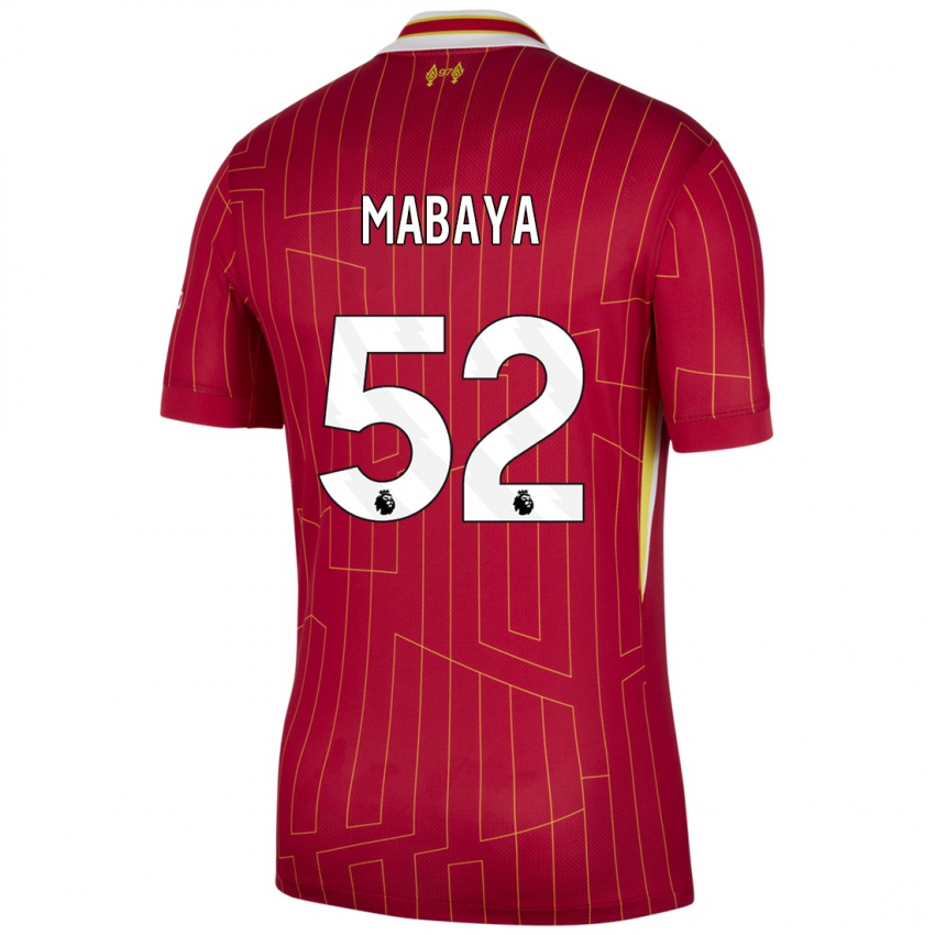 Dames Isaac Mabaya #52 Rood Geel Wit Thuisshirt Thuistenue 2024/25 T-Shirt