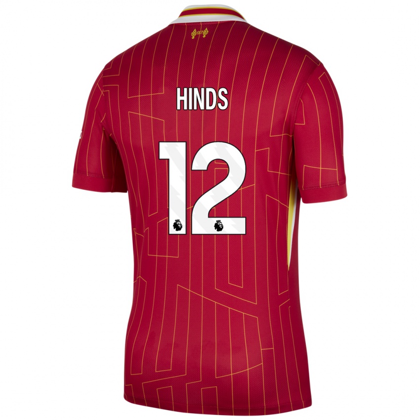 Dames Taylor Hinds #12 Rood Geel Wit Thuisshirt Thuistenue 2024/25 T-Shirt