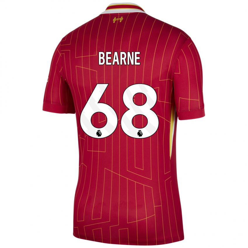 Dames Jack Bearne #68 Rood Geel Wit Thuisshirt Thuistenue 2024/25 T-Shirt