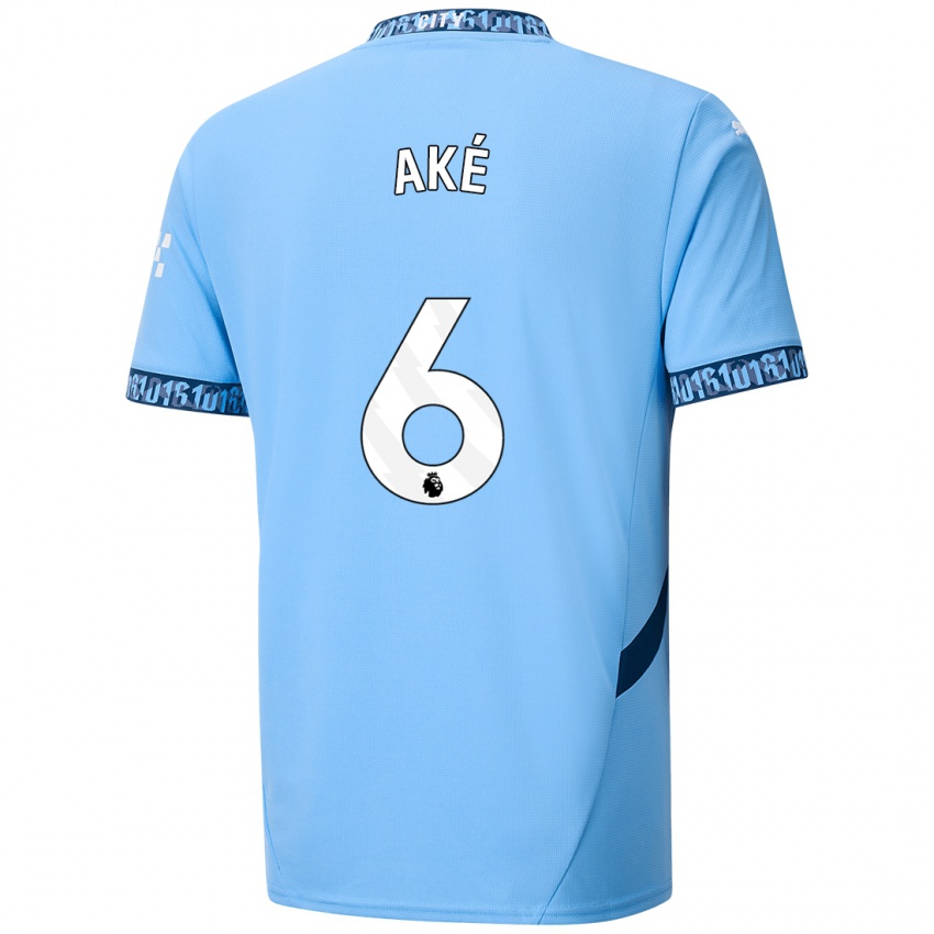 Dames Nathan Ake #6 Marineblauw Thuisshirt Thuistenue 2024/25 T-Shirt