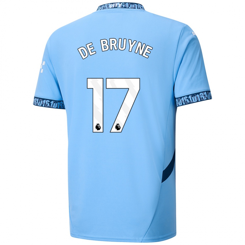 Dames Kevin De Bruyne #17 Marineblauw Thuisshirt Thuistenue 2024/25 T-Shirt