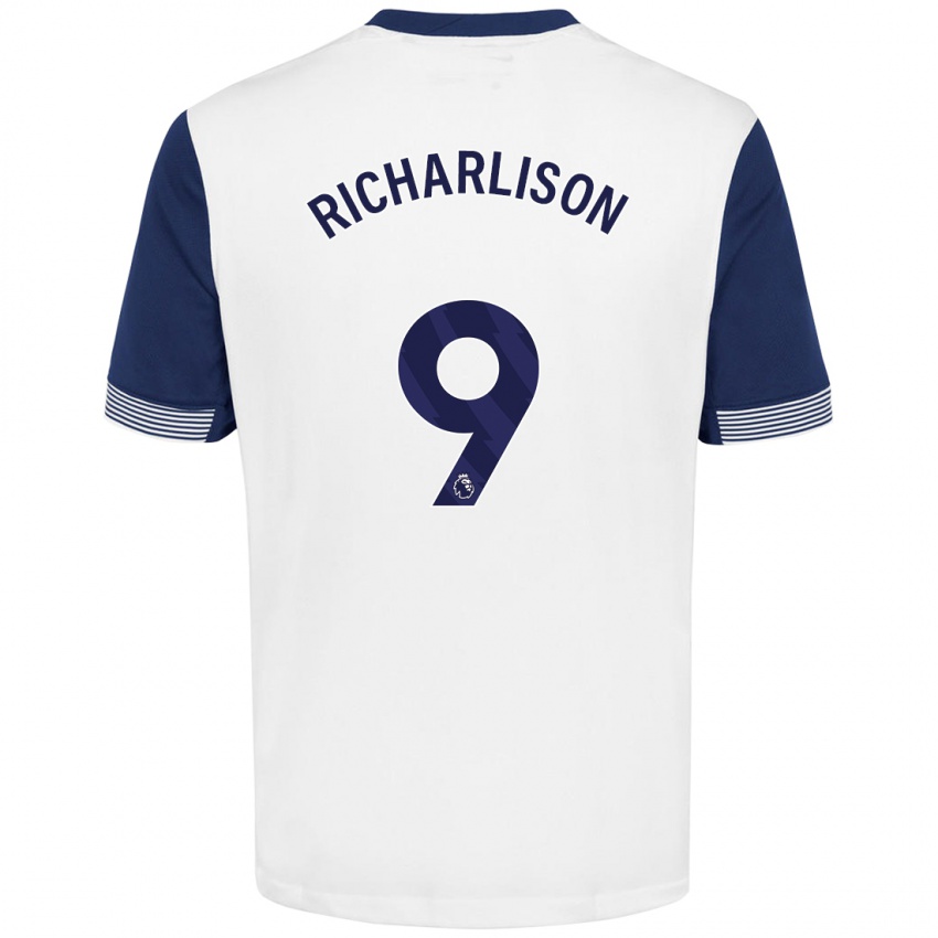 Dames Richarlison #9 Wit Blauw Thuisshirt Thuistenue 2024/25 T-Shirt