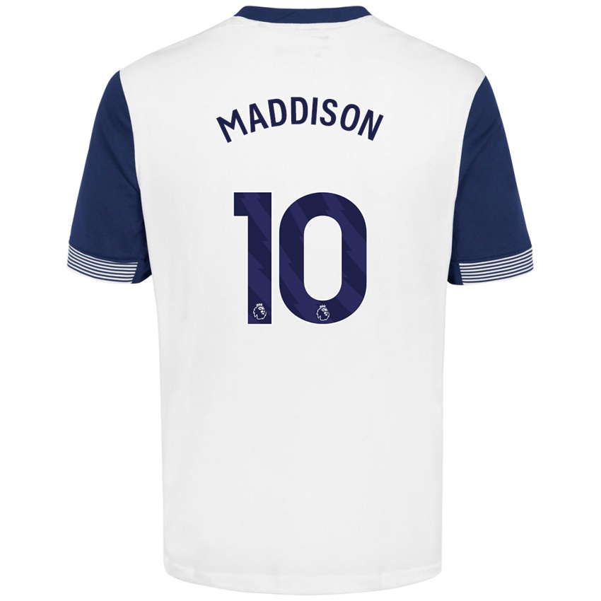 Dames James Maddison #10 Wit Blauw Thuisshirt Thuistenue 2024/25 T-Shirt