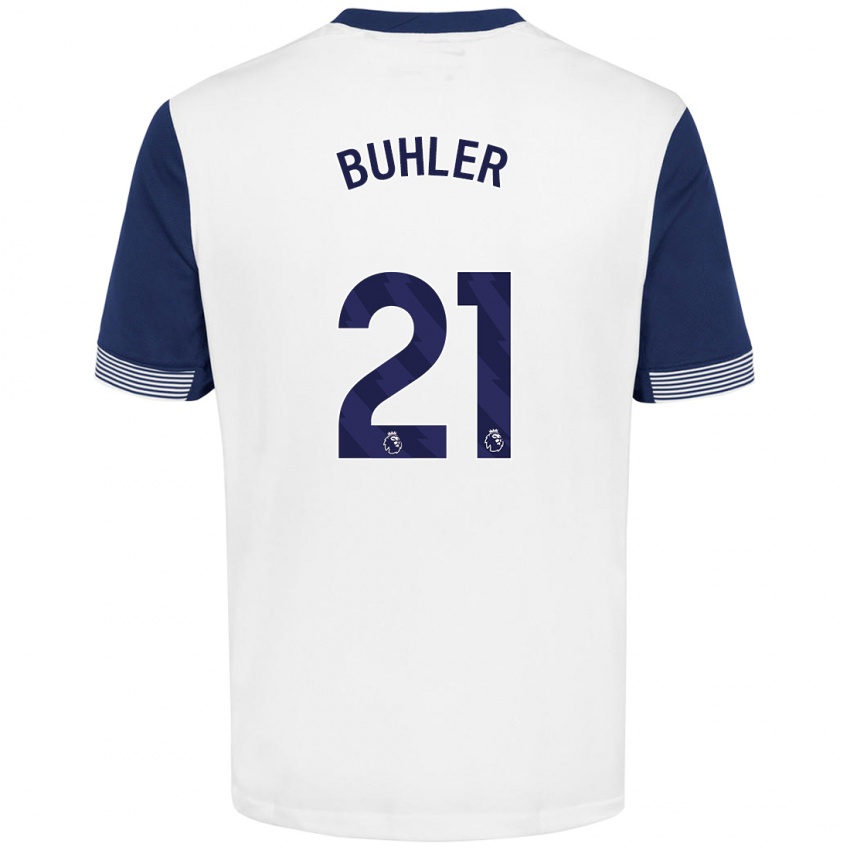 Dames Luana Bühler #21 Wit Blauw Thuisshirt Thuistenue 2024/25 T-Shirt