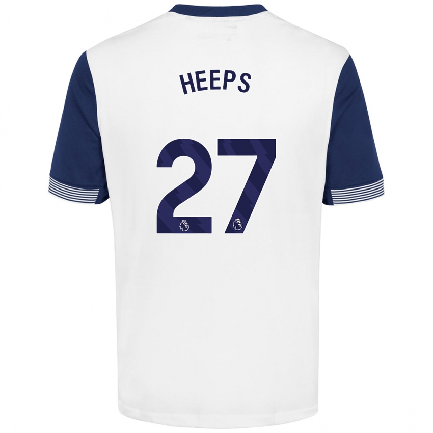 Dames Eleanor Heeps #27 Wit Blauw Thuisshirt Thuistenue 2024/25 T-Shirt