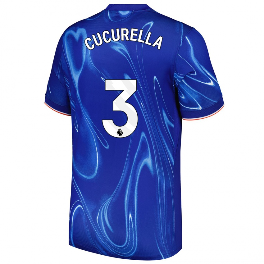 Dames Marc Cucurella #3 Blauw Wit Thuisshirt Thuistenue 2024/25 T-Shirt