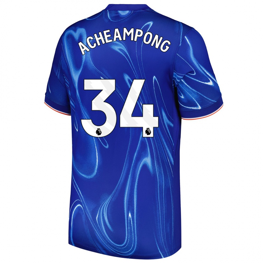 Dames Josh Acheampong #34 Blauw Wit Thuisshirt Thuistenue 2024/25 T-Shirt