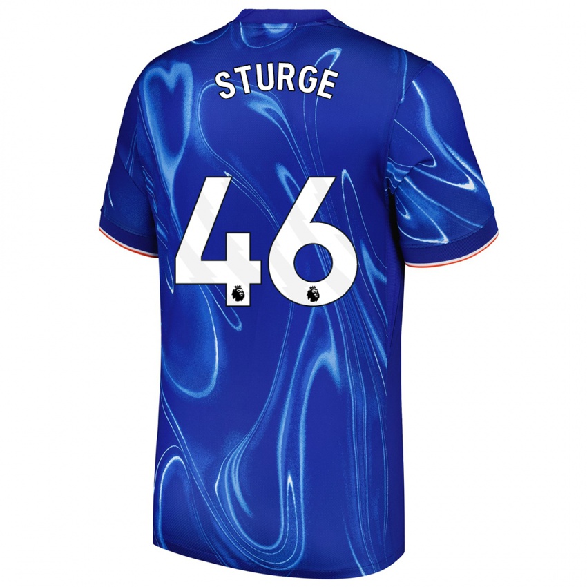 Dames Zak Sturge #46 Blauw Wit Thuisshirt Thuistenue 2024/25 T-Shirt