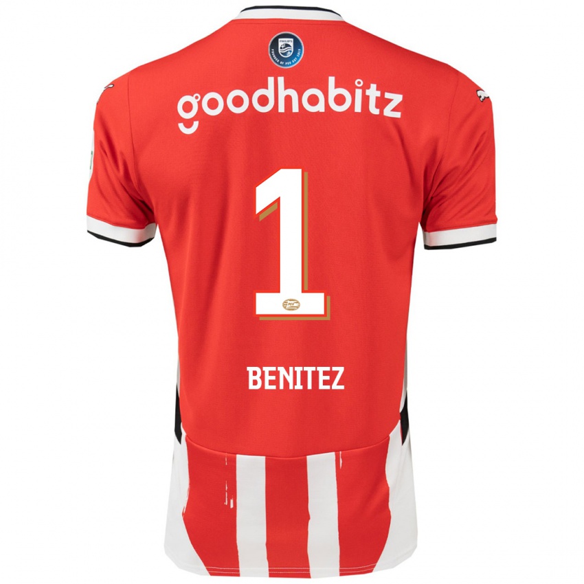 Dames Walter Benitez #1 Rood Wit Thuisshirt Thuistenue 2024/25 T-Shirt