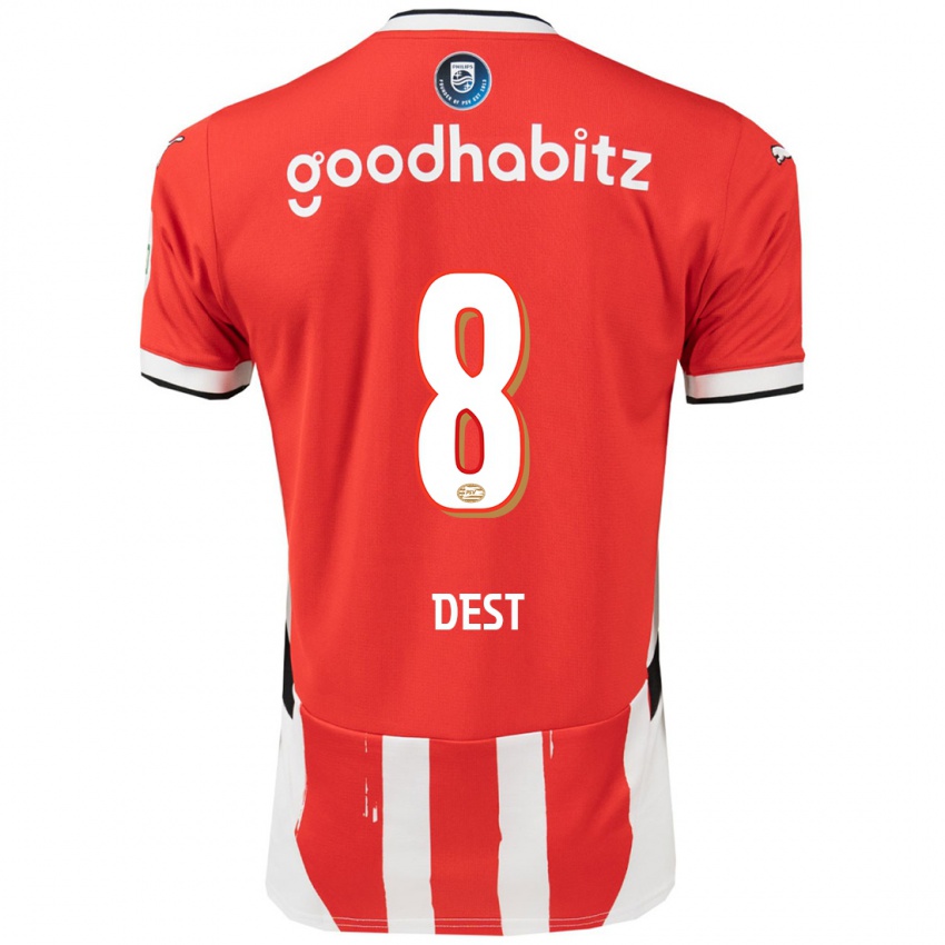 Dames Sergino Dest #8 Rood Wit Thuisshirt Thuistenue 2024/25 T-Shirt