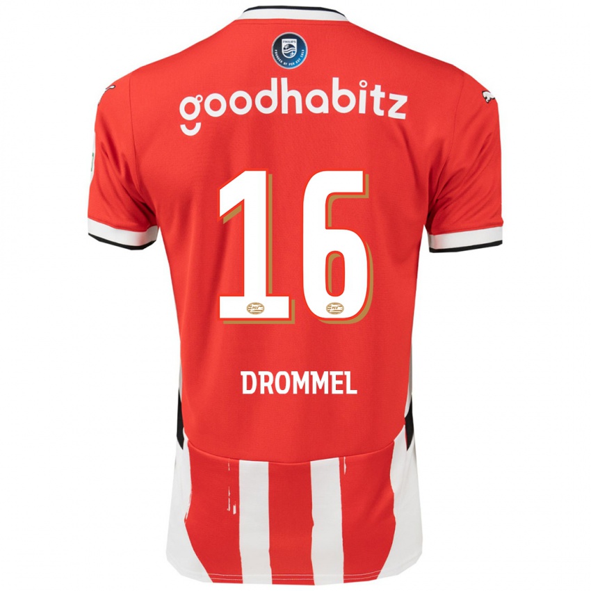 Dames Joel Drommel #16 Rood Wit Thuisshirt Thuistenue 2024/25 T-Shirt