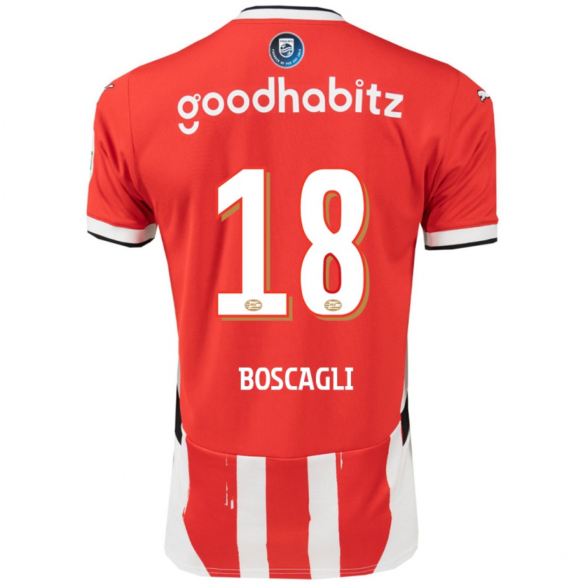 Dames Olivier Boscagli #18 Rood Wit Thuisshirt Thuistenue 2024/25 T-Shirt