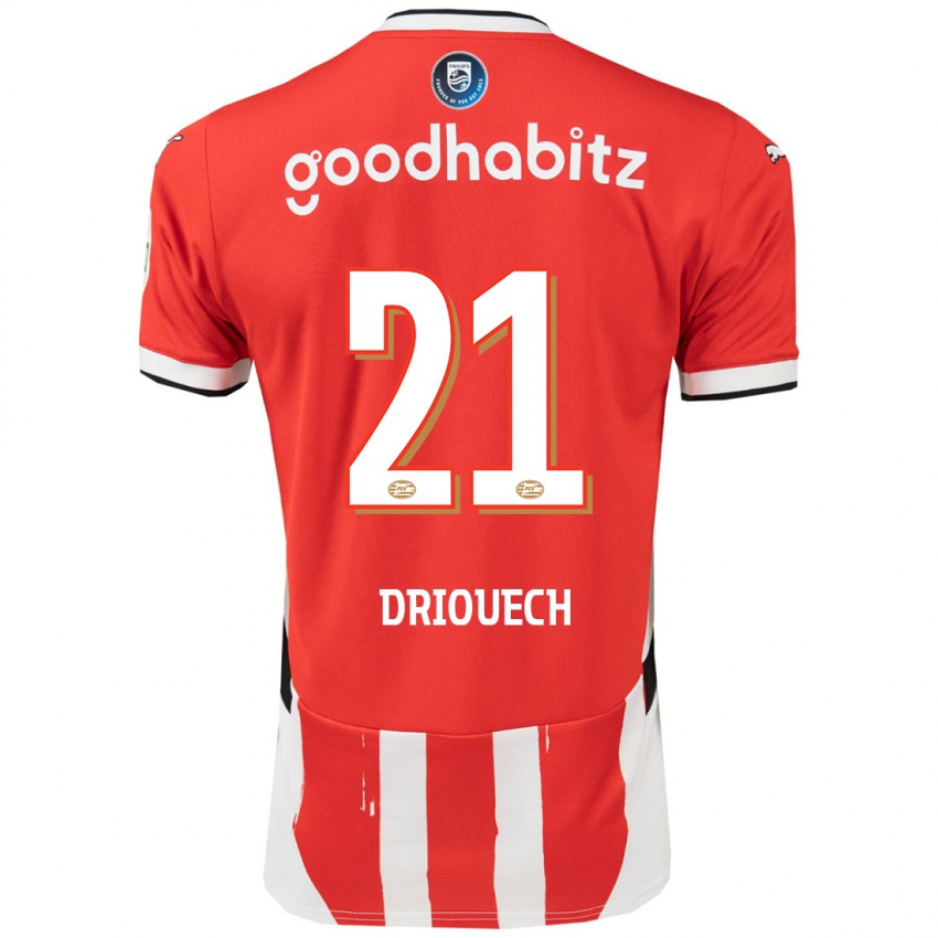 Dames Couhaib Driouech #21 Rood Wit Thuisshirt Thuistenue 2024/25 T-Shirt