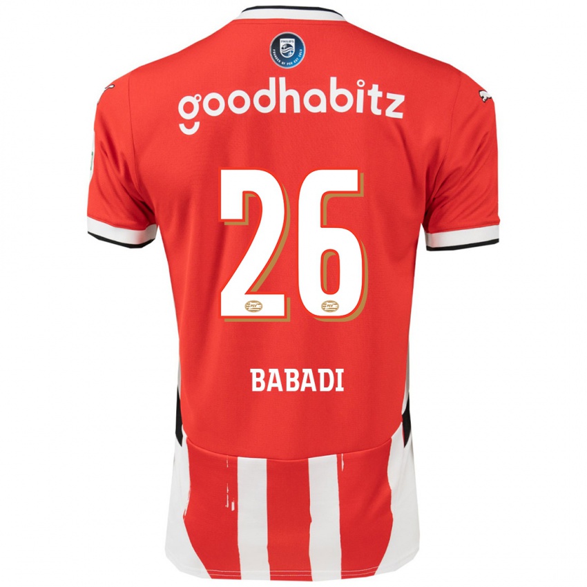 Dames Isaac Babadi #26 Rood Wit Thuisshirt Thuistenue 2024/25 T-Shirt