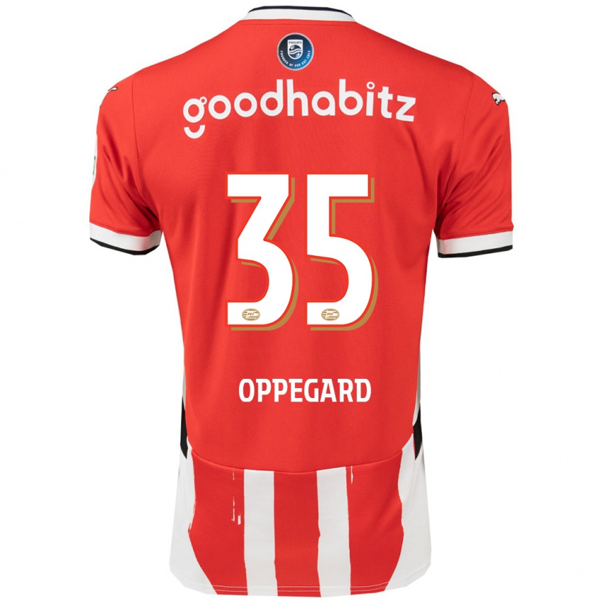 Dames Fredrik Oppegard #35 Rood Wit Thuisshirt Thuistenue 2024/25 T-Shirt