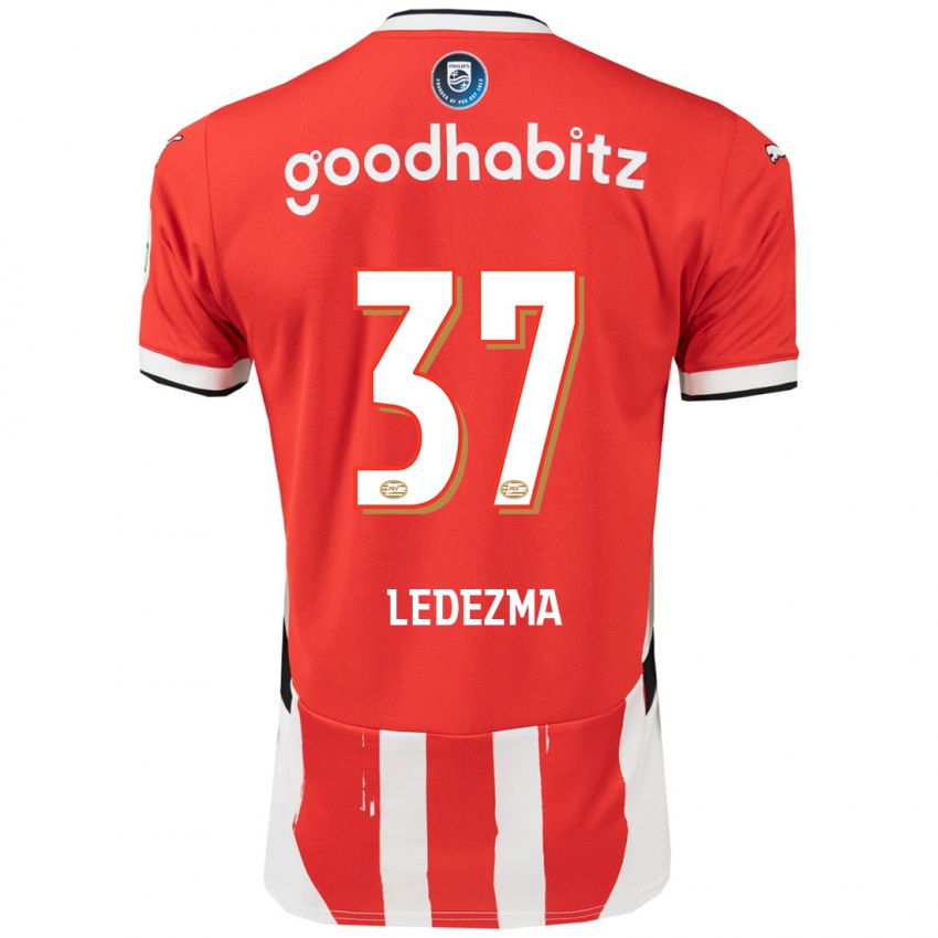 Dames Richard Ledezma #37 Rood Wit Thuisshirt Thuistenue 2024/25 T-Shirt