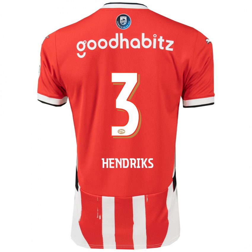 Dames Gwyneth Hendriks #3 Rood Wit Thuisshirt Thuistenue 2024/25 T-Shirt