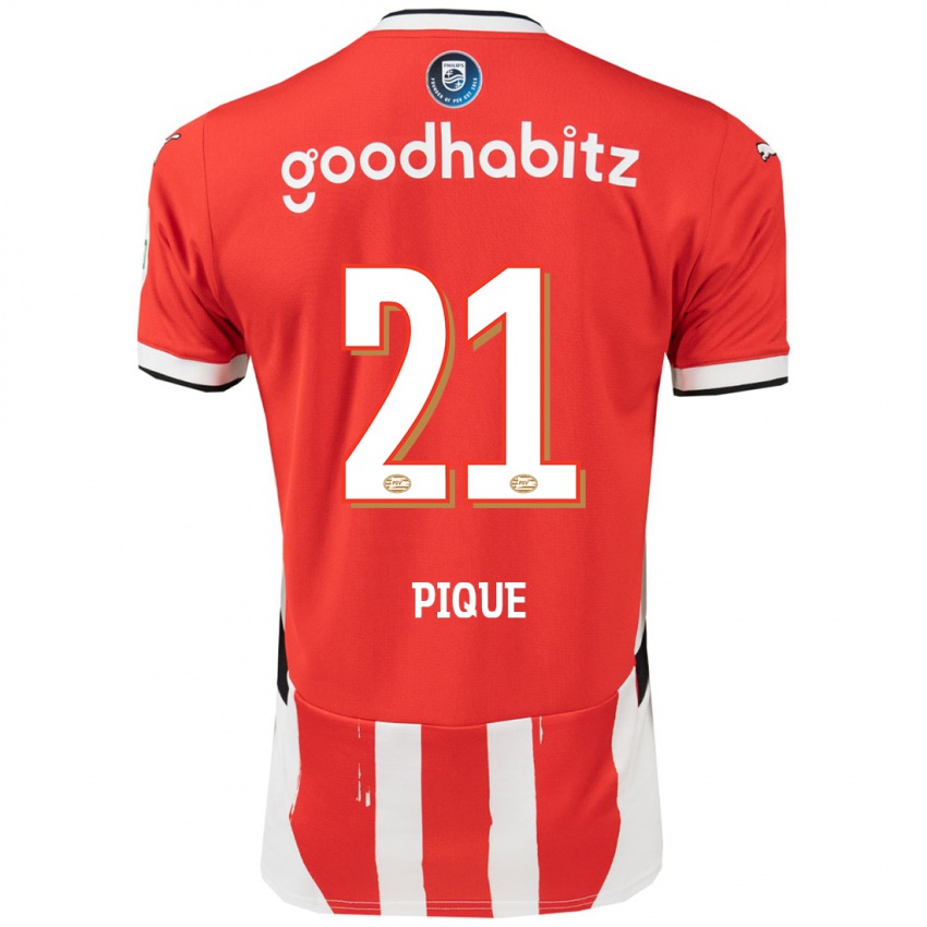 Dames Naomi Piqué #21 Rood Wit Thuisshirt Thuistenue 2024/25 T-Shirt