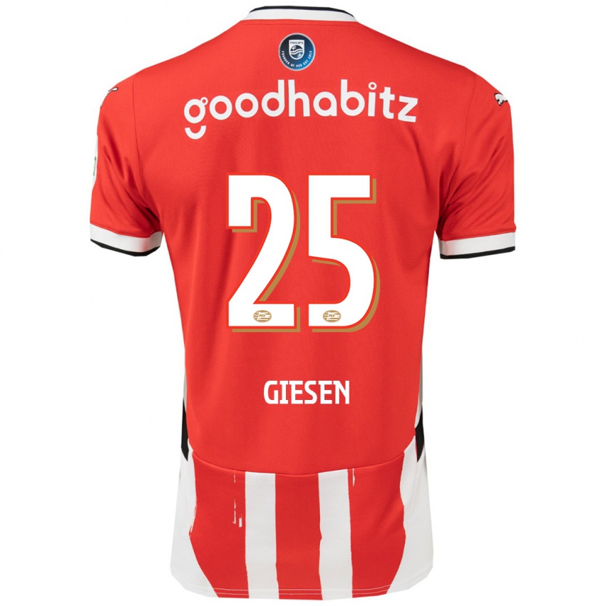 Dames Suzanne Giesen #25 Rood Wit Thuisshirt Thuistenue 2024/25 T-Shirt