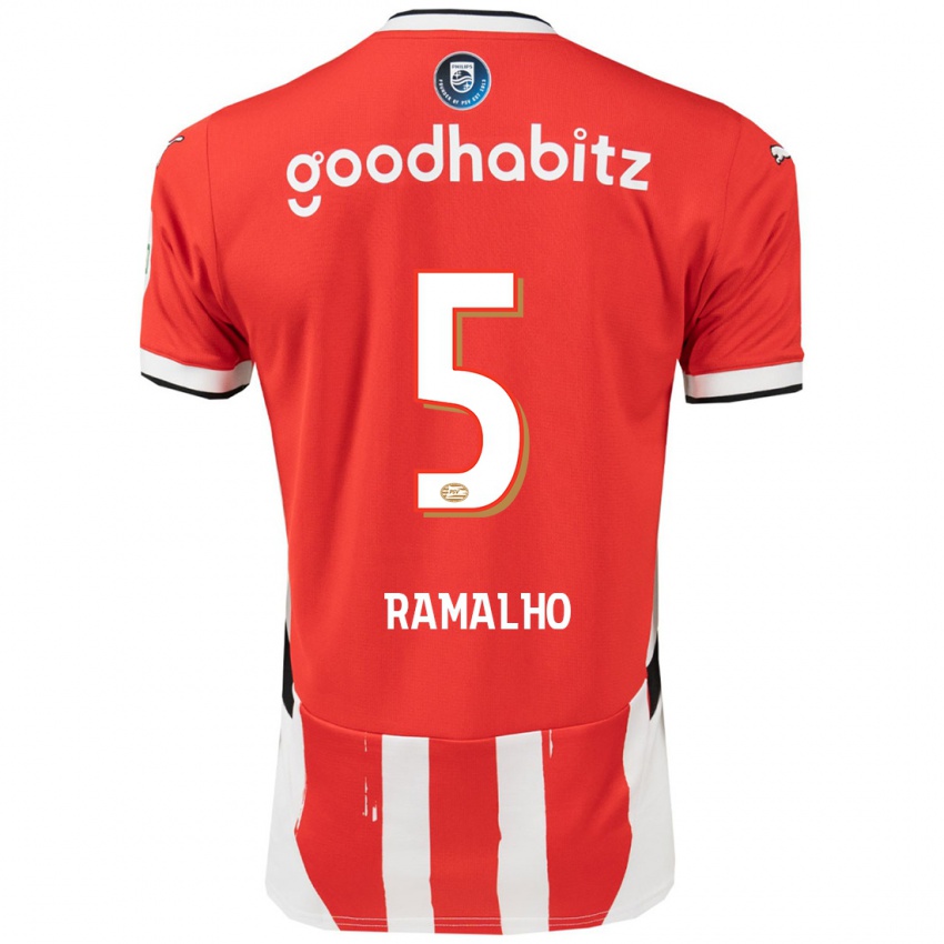 Dames Andre Ramalho #5 Rood Wit Thuisshirt Thuistenue 2024/25 T-Shirt