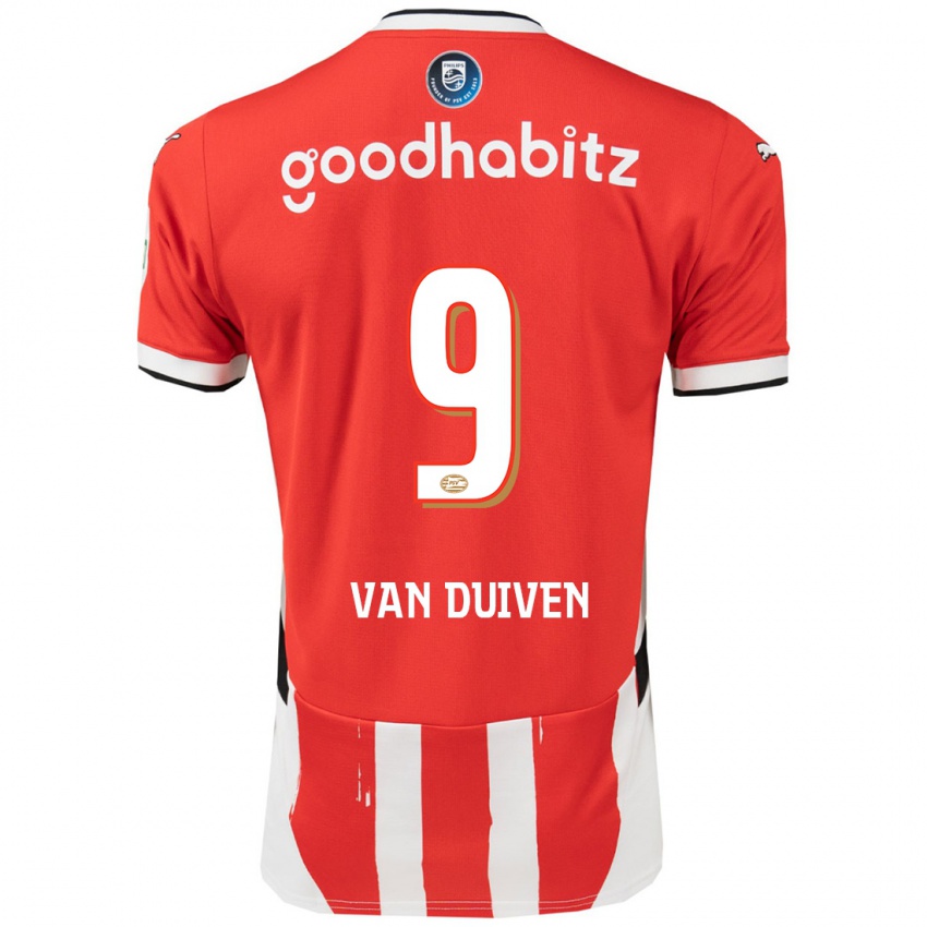 Dames Jason Van Duiven #9 Rood Wit Thuisshirt Thuistenue 2024/25 T-Shirt