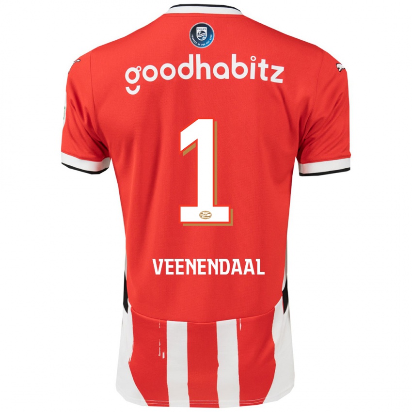 Dames Sari Van Veenendaal #1 Rood Wit Thuisshirt Thuistenue 2024/25 T-Shirt