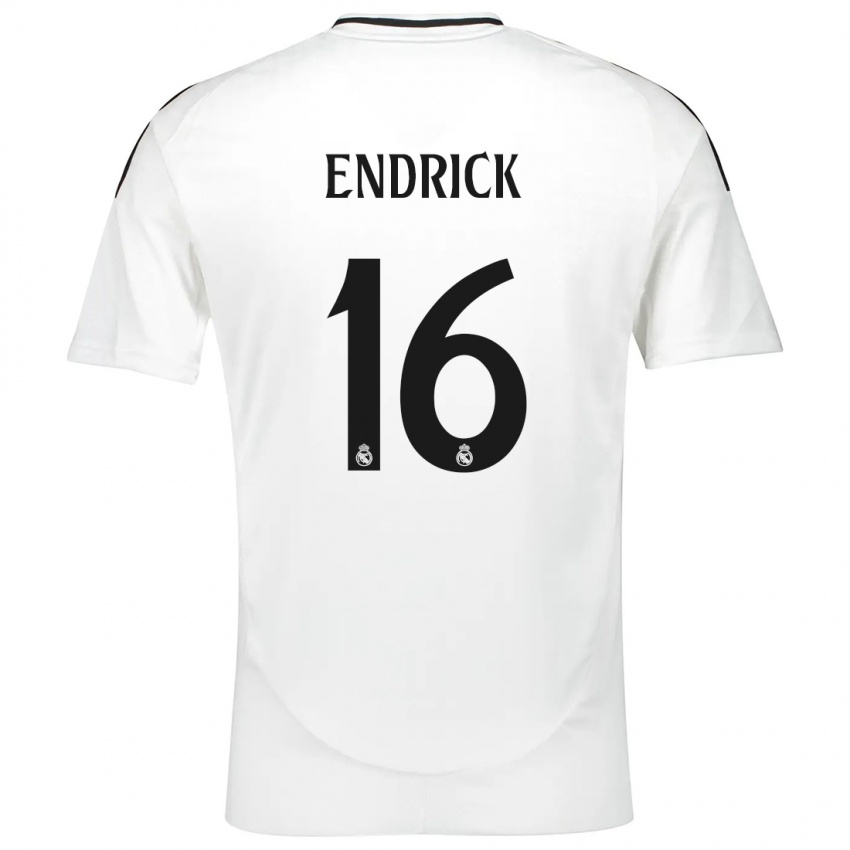 Dames Endrick #16 Wit Thuisshirt Thuistenue 2024/25 T-Shirt