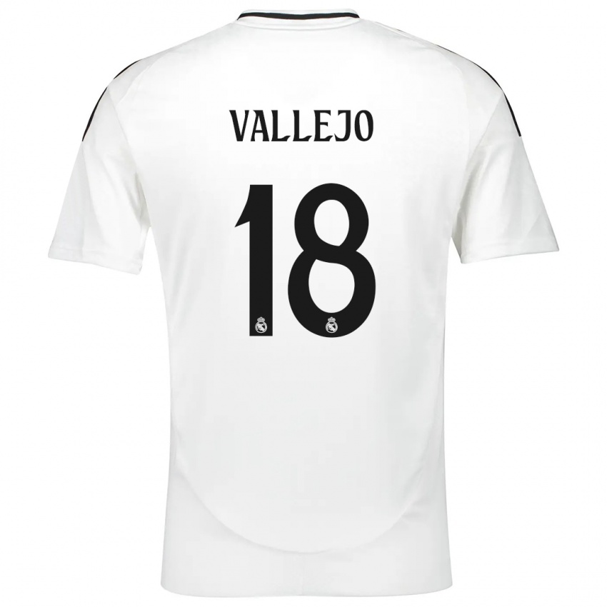 Dames Jesus Vallejo #18 Wit Thuisshirt Thuistenue 2024/25 T-Shirt