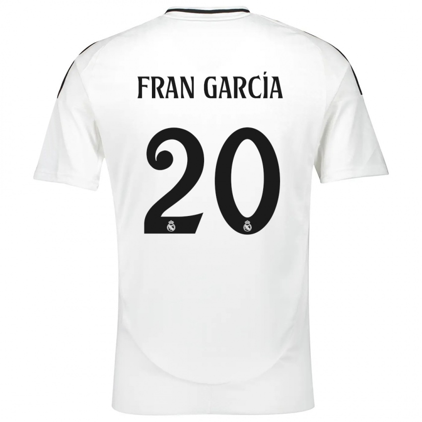 Dames Fran García #20 Wit Thuisshirt Thuistenue 2024/25 T-Shirt