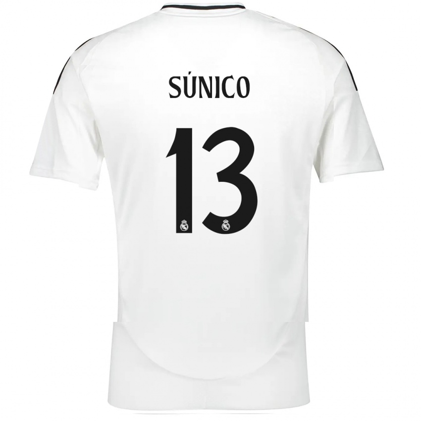 Dames Guille Súnico #13 Wit Thuisshirt Thuistenue 2024/25 T-Shirt