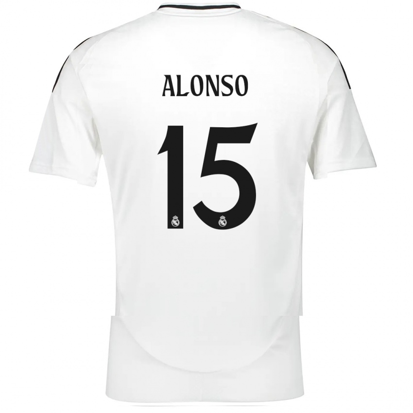 Dames Borja Alonso #15 Wit Thuisshirt Thuistenue 2024/25 T-Shirt