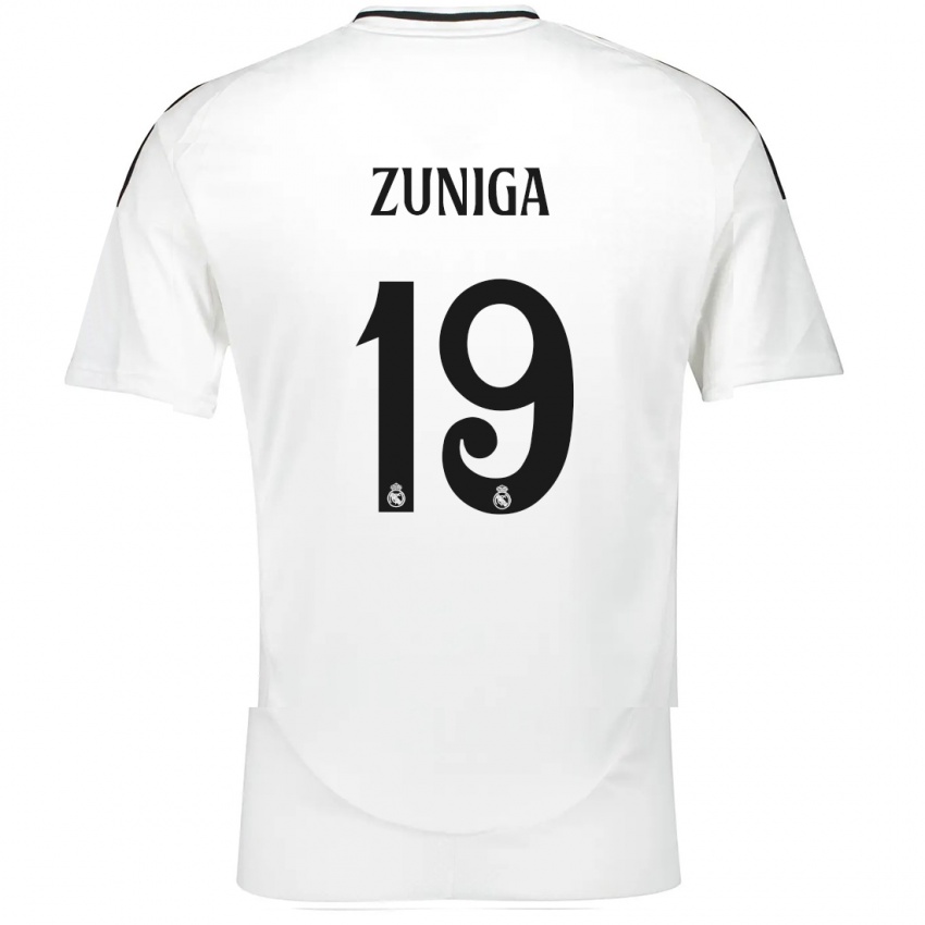 Dames Loren Zúñiga #19 Wit Thuisshirt Thuistenue 2024/25 T-Shirt