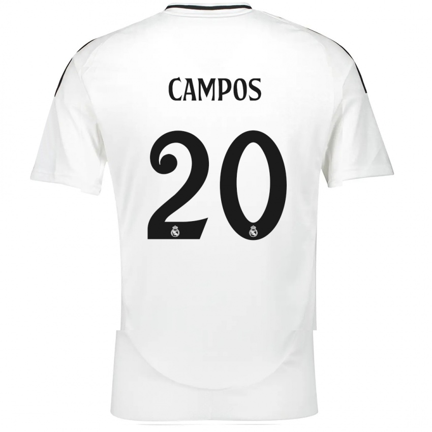 Dames Andres Campos #20 Wit Thuisshirt Thuistenue 2024/25 T-Shirt