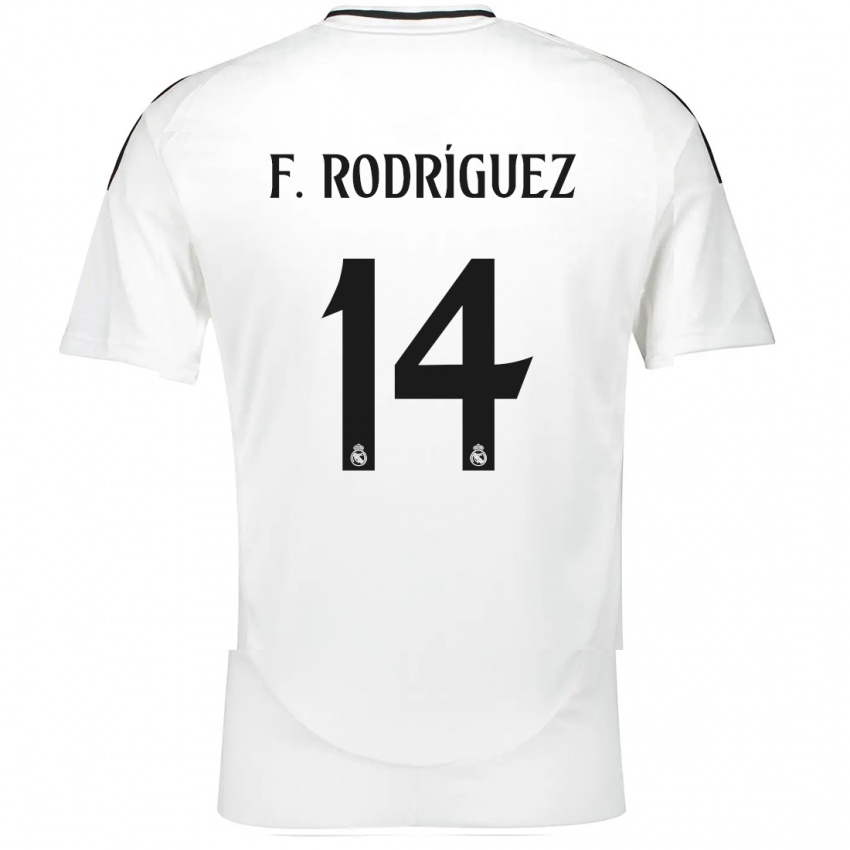 Dames Fer Rodríguez #14 Wit Thuisshirt Thuistenue 2024/25 T-Shirt