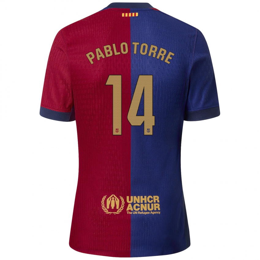 Dames Pablo Torre #14 Blauw Rood Thuisshirt Thuistenue 2024/25 T-Shirt