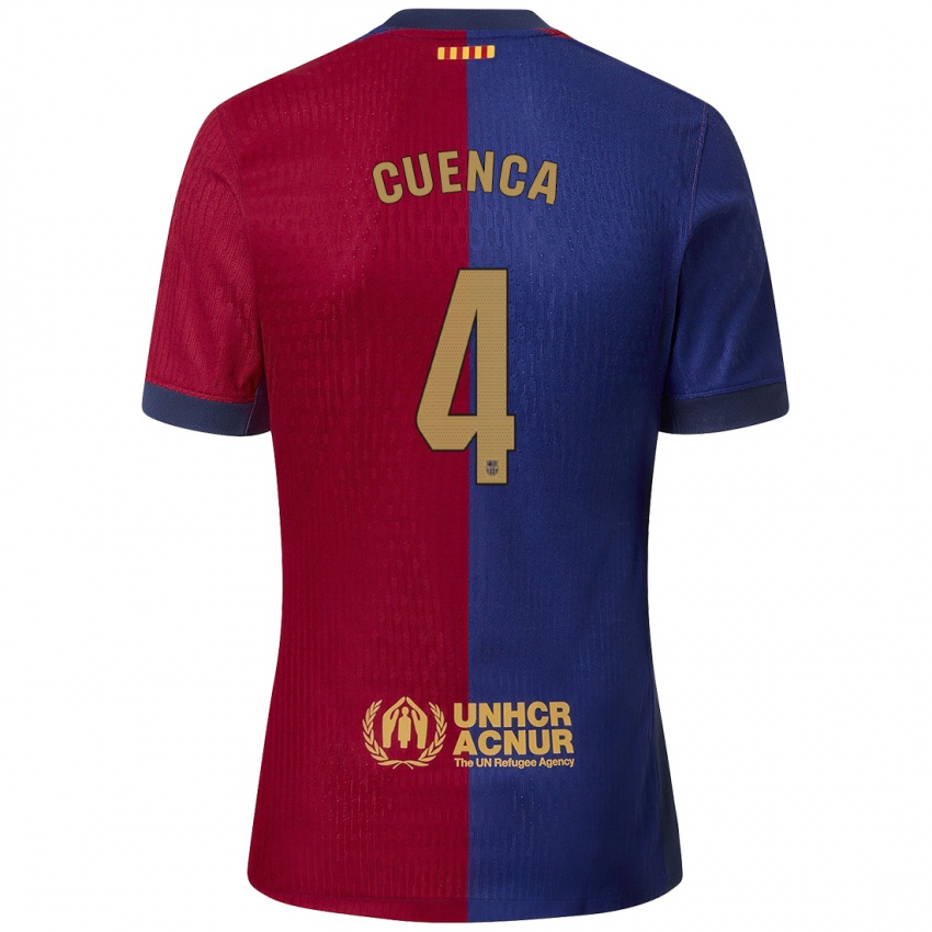 Dames Andrés Cuenca #4 Blauw Rood Thuisshirt Thuistenue 2024/25 T-Shirt