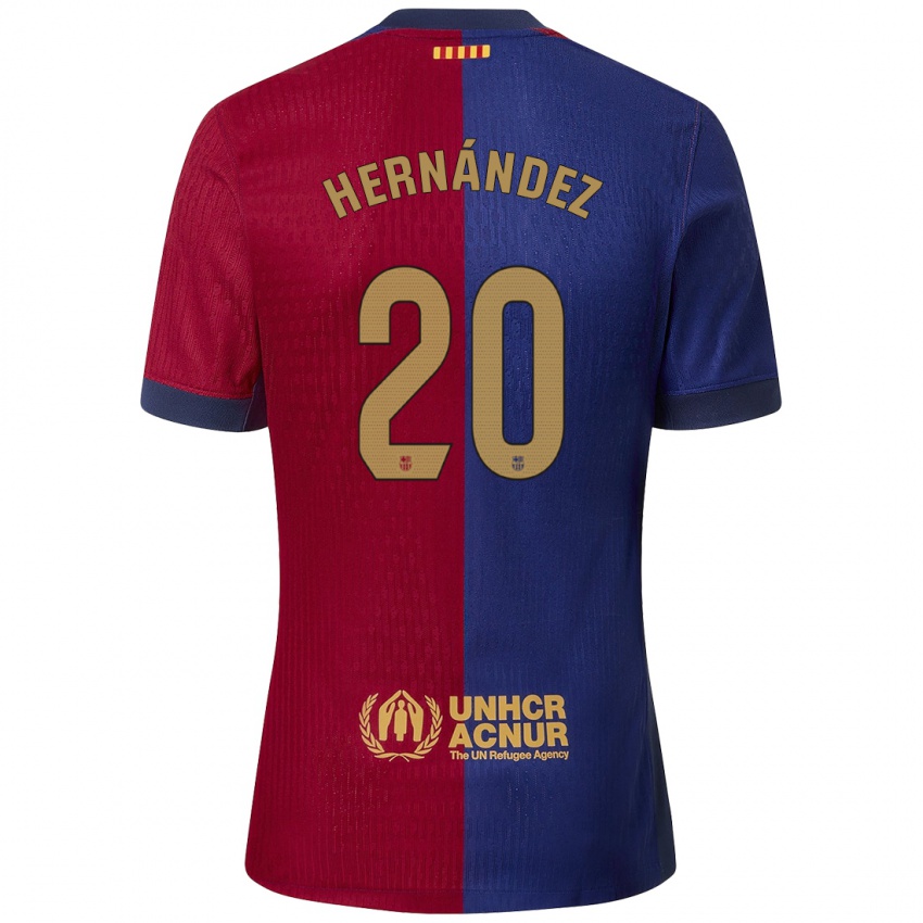 Dames Unai Hernández #20 Blauw Rood Thuisshirt Thuistenue 2024/25 T-Shirt