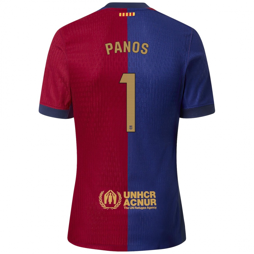 Dames Sandra Panos #1 Blauw Rood Thuisshirt Thuistenue 2024/25 T-Shirt