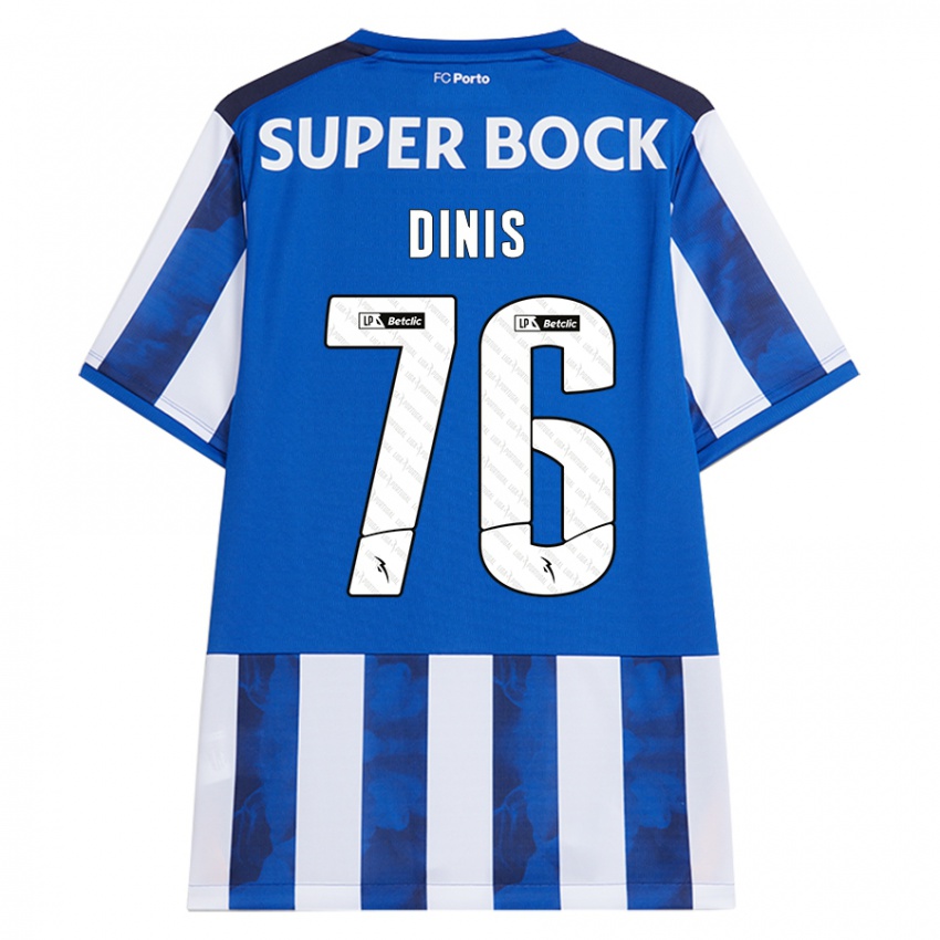 Dames Dinis #76 Blauw Wit Thuisshirt Thuistenue 2024/25 T-Shirt