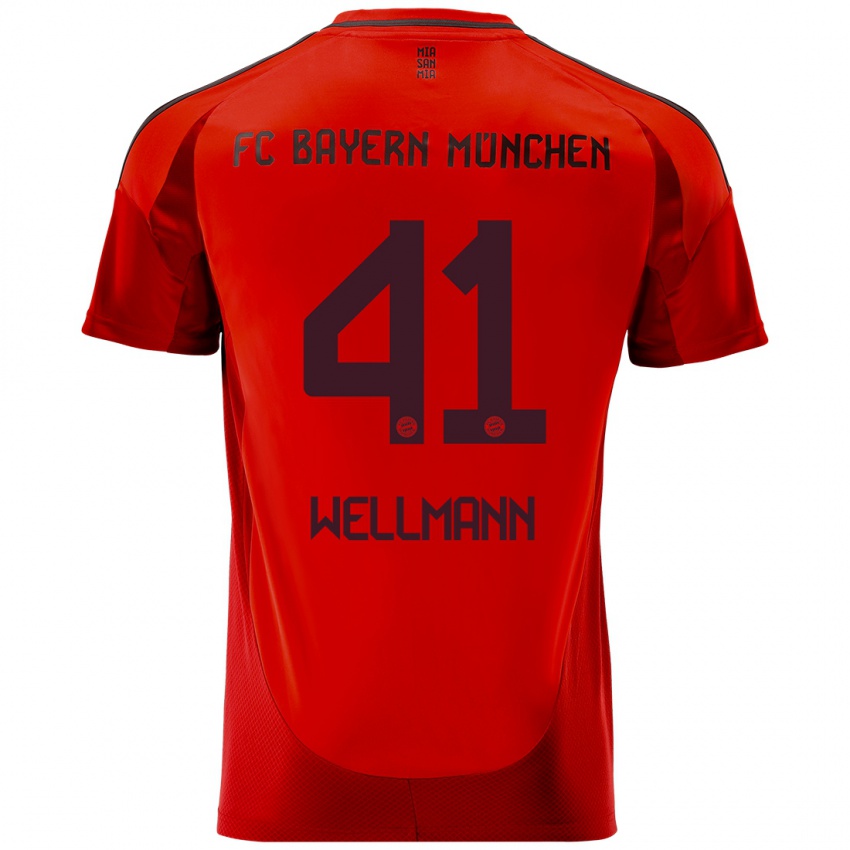 Dames Anna Wellmann #41 Rood Thuisshirt Thuistenue 2024/25 T-Shirt