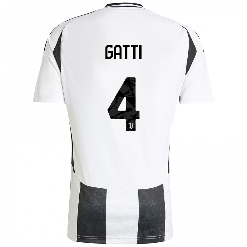 Dames Federico Gatti #4 Wit Zwart Thuisshirt Thuistenue 2024/25 T-Shirt