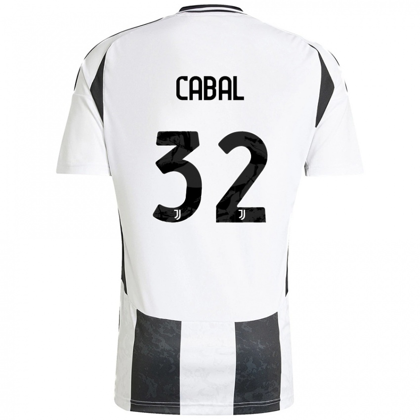 Dames Juan Cabal #32 Wit Zwart Thuisshirt Thuistenue 2024/25 T-Shirt