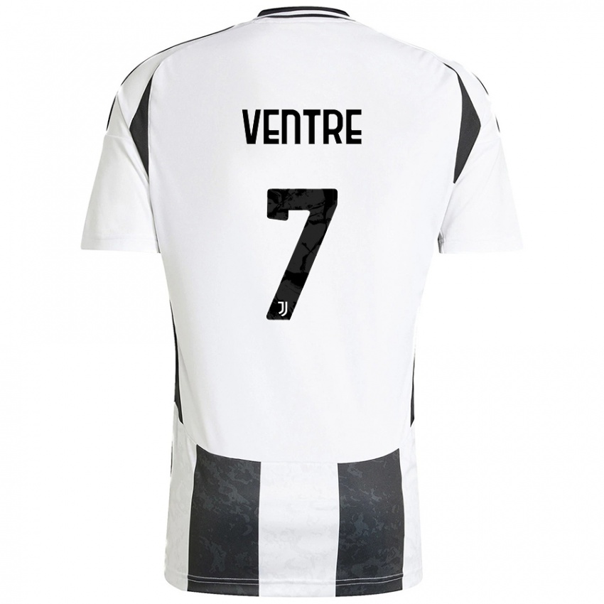 Dames Alessandro Ventre #7 Wit Zwart Thuisshirt Thuistenue 2024/25 T-Shirt