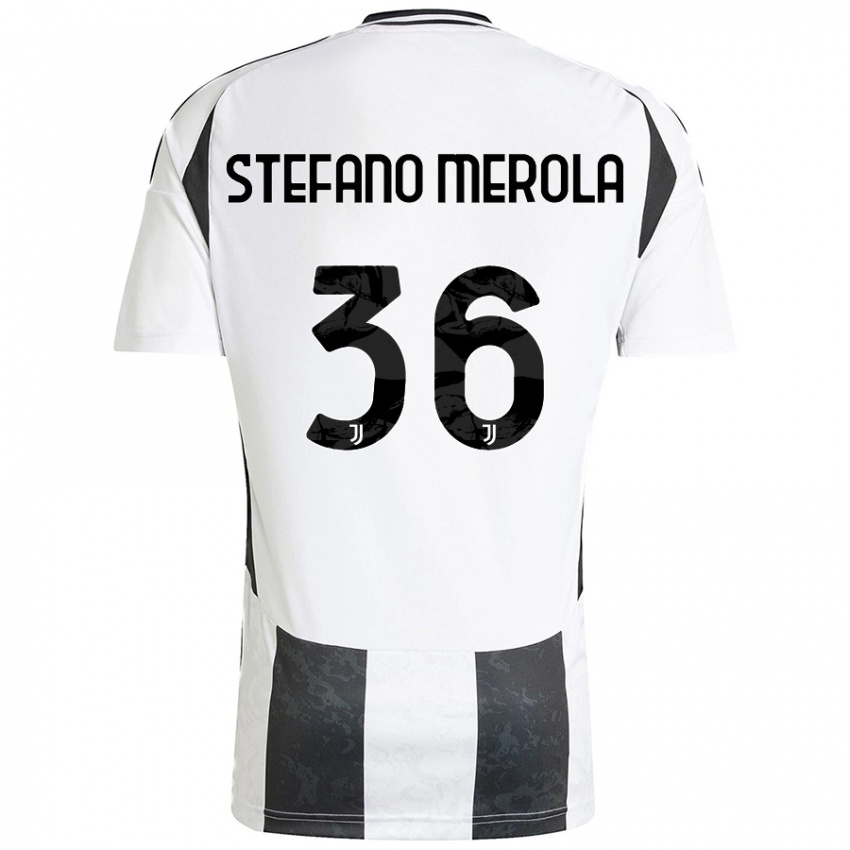 Dames Antonio Stefano Merola #36 Wit Zwart Thuisshirt Thuistenue 2024/25 T-Shirt