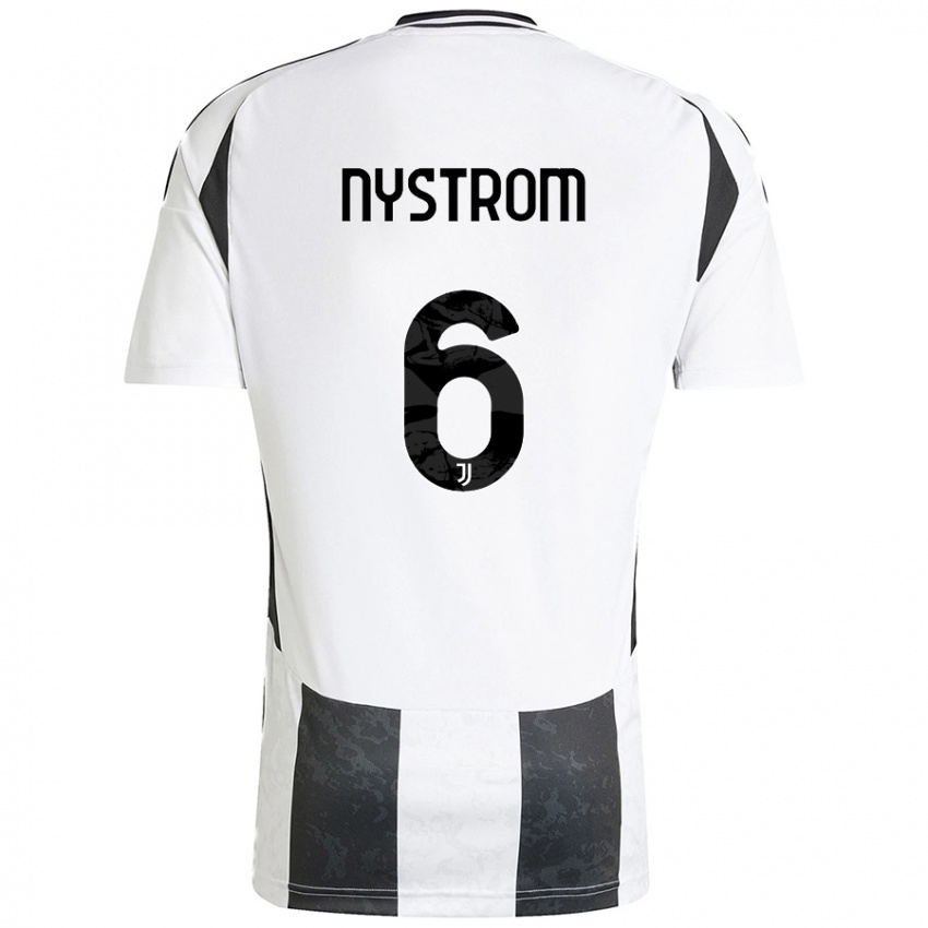 Dames Paulina Nyström #6 Wit Zwart Thuisshirt Thuistenue 2024/25 T-Shirt