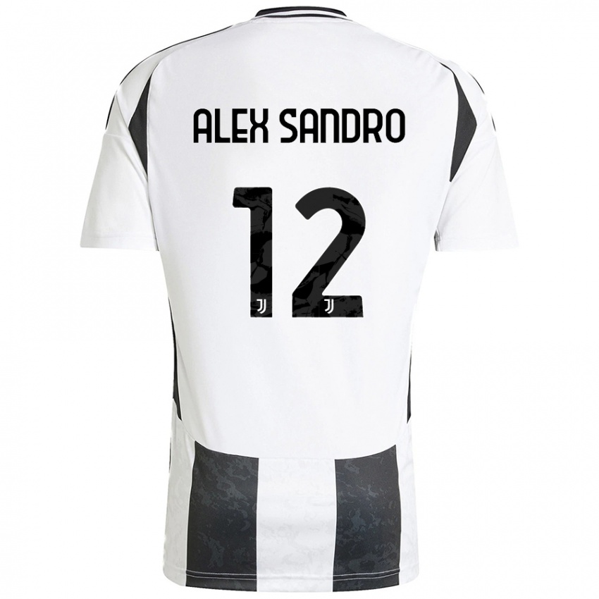 Dames Alex Sandro #12 Wit Zwart Thuisshirt Thuistenue 2024/25 T-Shirt