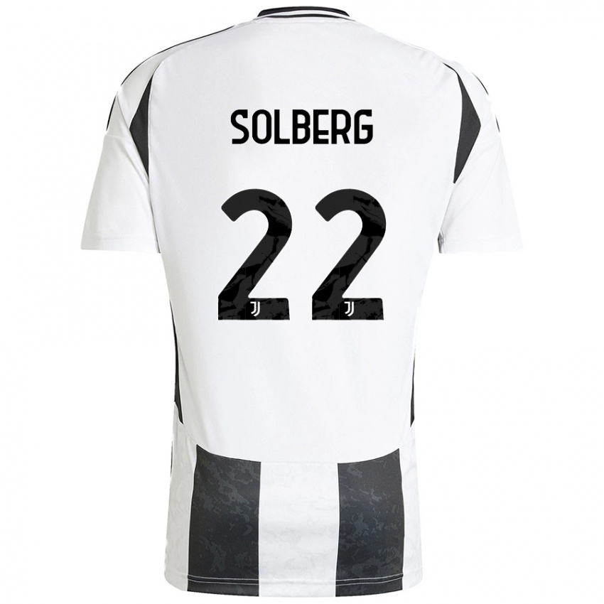 Dames Elias Solberg #22 Wit Zwart Thuisshirt Thuistenue 2024/25 T-Shirt