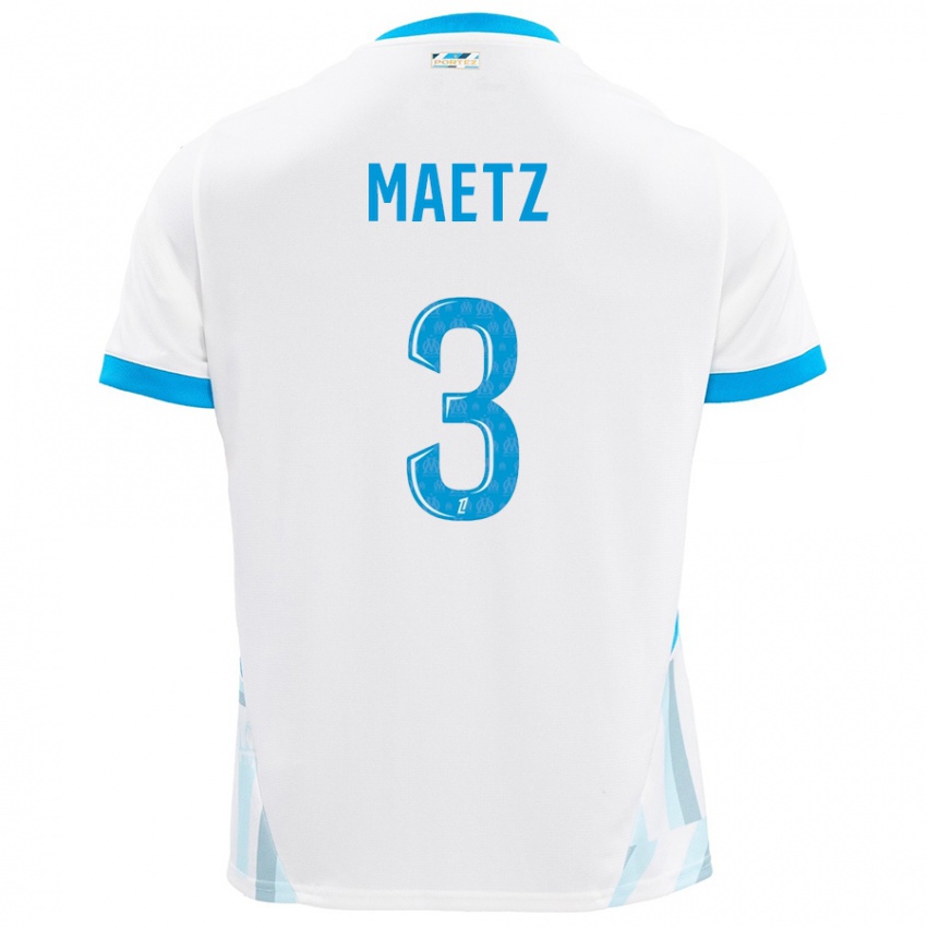 Dames Agathe Maetz #3 Wit Hemelsblauw Thuisshirt Thuistenue 2024/25 T-Shirt