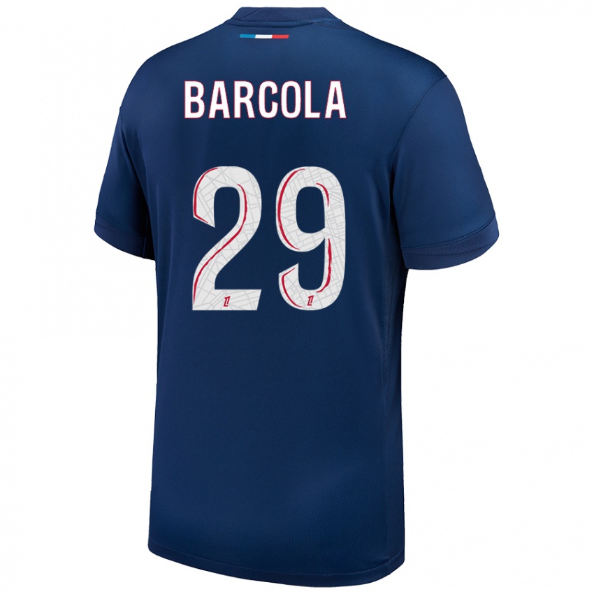 Dames Bradley Barcola #29 Marineblauw Wit Thuisshirt Thuistenue 2024/25 T-Shirt