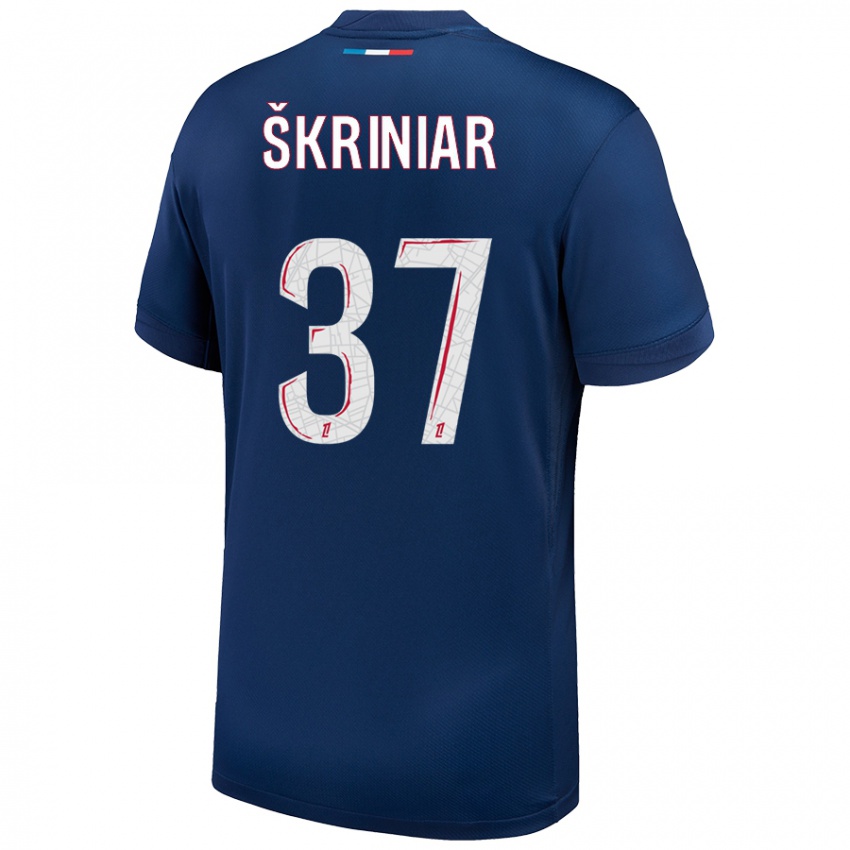 Dames Milan Skriniar #37 Marineblauw Wit Thuisshirt Thuistenue 2024/25 T-Shirt